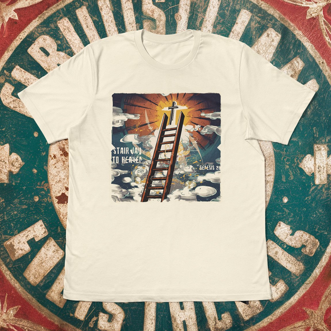 Stairway to Heaven: Vintage Style Christian Tee, Jacob's Ladder