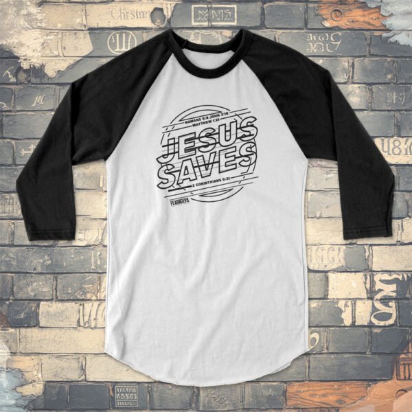 Jesus Saves NEON (BO) Unisex 3/4 Sleeve Baseball Tee