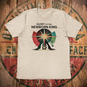 Christmas Tee — "Glory to the Newborn King" Nativity T‑Shirt C002